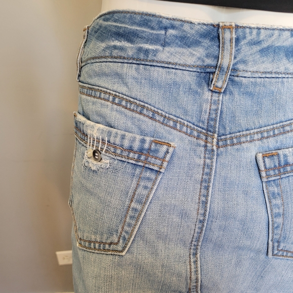 The Gap Denim Distressed and Embellished Mini Skirt, VGUC, Size 4 - Picture 8 of 12